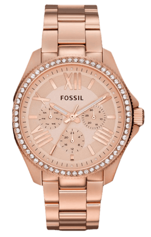 Fossil Cecile Rose Gold Dial Rose Gold Steel Strap Watch for Women - AM4483