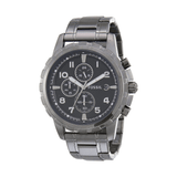 Fossil Dean Chronograph Black Dial Black Steel Strap Watch for Men - FS4721