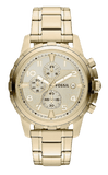 Fossil Dean Chronograph Champagne Dial Gold Steel Strap Watch for Men - FS4867