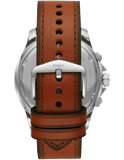 Fossil Dillinger Luggage Chronograph Blue Dial Brown Leather Strap Watch for Men - FS5675