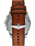 Fossil Dillinger Luggage Chronograph Green Dial Brown Leather Strap Watch for Men - FS5734