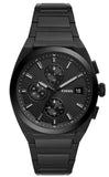 Fossil Everett Chronograph Black Dial Black Steel Strap Watch for Men - FS5797