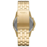 Fossil FB-01 Chronograph Black Dial Gold Steel Strap Watch for Men - FS5836