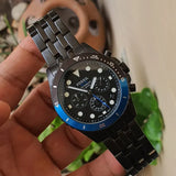 Fossil FB-01 Chronograph Black Dial Grey Steel Strap Watch for Men - FS5835