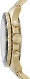 Fossil FB-03 Chronograph Black Dial Gold Steel Strap Watch for Men - FS5727
