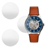 Fossil Forrester Luggage Automatic Skeleton Blue Dial Brown Leather Strap Watch for Men - ME3179