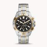 Fossil Garrett Analog Black Dial Two Tone Steel Strap Watch for Men - FS5771