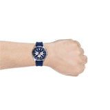 Fossil Garrett Chronograph Blue Dial Blue Rubber Strap Watch for Men - FS5709