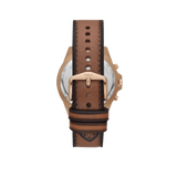 Fossil Garrett Chronograph Brown Dial Brown Leather Strap Watch for Men - FS5867
