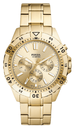 Fossil Garrett Chronograph Gold Dial Gold Steel Strap Watch for Men - FS5772