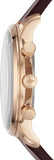 Fossil Goodwin Chronograph White Dial Brown Leather Strap Watch for Men - FS5415