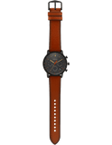 Fossil Goodwin Luggage Chronograph Black Dial Brown Leather Strap Watch for Men - FS5501