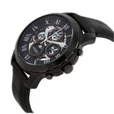 Fossil Grant Automatic Black Dial Black Leather Strap Watch for Men - ME3028