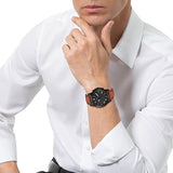 Fossil Grant Chronograph Black Dial Brown Leather Strap Watch for Men - FS5241