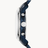 Fossil Grant Chronograph Blue Dial Blue Steel Strap Watch for Men - FS5230