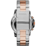 Fossil Grant Chronograph Blue Dial Two Tone Steel Strap Watch for Men - FS5024