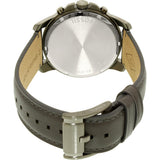Fossil Grant Chronograph Gunmetal Grey Dial Grey Leather Strap Watch for Men - FS5183