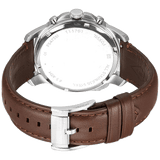 Fossil Grant Chronograph White Dial Brown Leather Strap Watch for Men - FS4735