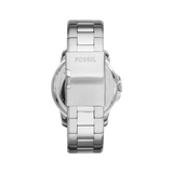 Fossil Grant Skeleton Black Dial Silver Steel Strap Watch for Men - ME3055