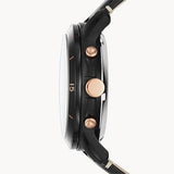 Fossil Grant Sport Automatic Skeleton Black Dial Black Leather Strap Watch for Men - ME3138