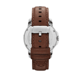Fossil Grant Twist Multi-Function White Dial Brown Leather Strap Watch for Men - ME1144