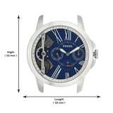 Fossil Grant Twist Multifunction Blue Dial Brown Leather Strap Watch for Men - ME1161