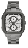 Fossil Inscription Multifunction Silver Dial Grey Steel Strap Watch for Men - BQ2657
