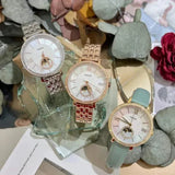 Fossil Jacqueline Analog Moonphase Mother of Pearl White Dial Rose Gold Steel Strap Watch for Women - ES5165