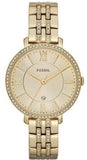 Fossil Jacqueline Gold Dial Gold Steel Strap Watch for Women - ES3547