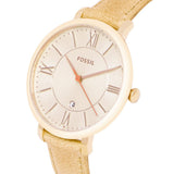 Fossil Jacqueline White Dial Brown Leather Strap Watch for Women - ES3487