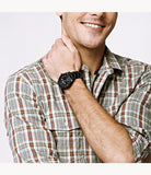 Fossil Machine Black Dial Black Steel Strap Watch for Men - FS4775