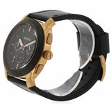 Fossil Machine Chronograph Black Dial Black Leather Strap Watch for Men - FS5120