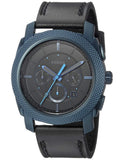Fossil Machine Chronograph Black Dial Black Leather Strap Watch for Men - FS5361