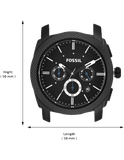 Fossil Machine Chronograph Black Dial Black Silicone Strap Watch for Men - FS4487