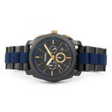 Fossil Machine Chronograph Black Dial Two Tone Steel Strap Watch for Men - FS5164