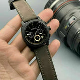 Fossil Machine Flight Chronograph Brown Dial Brown Leather Strap Watch for Men - FS4656