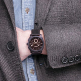 Fossil Machine Flight Chronograph Brown Dial Brown Leather Strap Watch for Men - FS4656