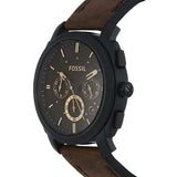 Fossil Machine Flight Chronograph Brown Dial Brown Leather Strap Watch for Men - FS4656