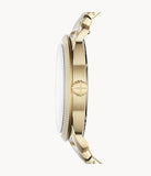 Fossil Machine Gold Dial Gold Steel Strap Watch for Men - FS5264