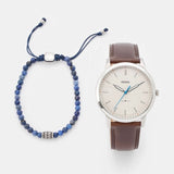 Fossil Minimalist Off White Dial Brown Leather Strap Watch for Men - FS5306