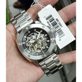 Fossil Modern Machine Automatic Silver Dial Silver Steel Strap Watch for Men - ME3081