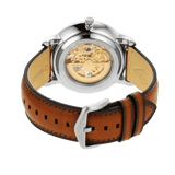 Fossil Neutra Automatic Luggage Skeleton Blue Dial Brown Leather Strap Watch for Men - ME3160