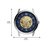 Fossil Neutra Automatic Luggage Skeleton Blue Dial Brown Leather Strap Watch for Men - ME3160