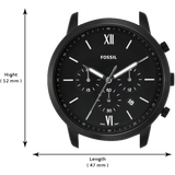 Fossil Neutra Chronograph Black Dial Black Steel Strap Watch for Men - FS5474