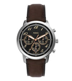 Fossil Neutra Chronograph Black Dial Brown Leather Strap Watch for Men - FS6024