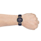 Fossil Neutra Chronograph Blue Dial Blue Leather Strap Watch for Men - FS5454