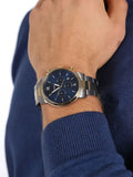 Fossil Neutra Chronograph Blue Dial Two Tone Steel Strap Watch for Men - FS5706