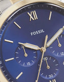 Fossil Neutra Chronograph Blue Dial Two Tone Steel Strap Watch for Men - FS5706