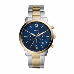 Fossil Neutra Chronograph Blue Dial Two Tone Steel Strap Watch for Men - FS5706