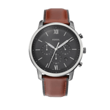 Fossil Neutra Chronograph Grey Dial Brown Leather Strap Watch for Men - FS5512